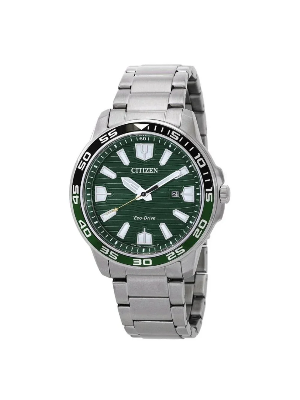 NWT Citizen Eco-Drive Green Dial Stainless Steel Men's Watch